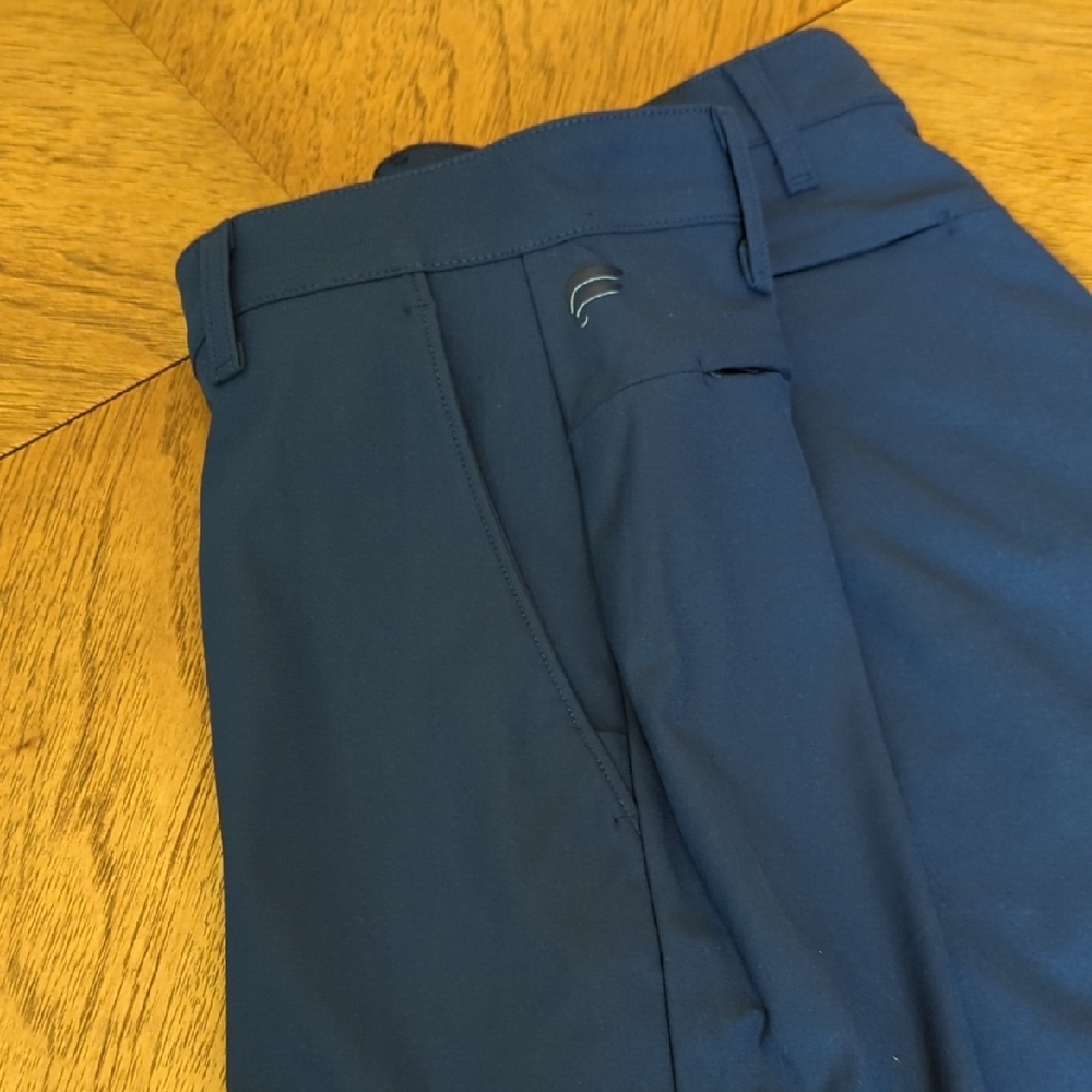 Fabletics Men's Navy Flat-Front Performance Shorts "The Don Short" - Picture 3 of 7